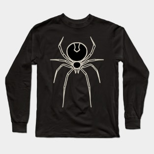 Simply Spooky Collection - Spider - Bat Black and Bone White Long Sleeve T-Shirt